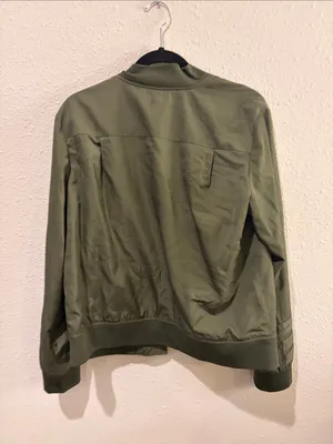 Chelsea28 Olive Military-Style Satin like Bomber Jacket thumbnail 4