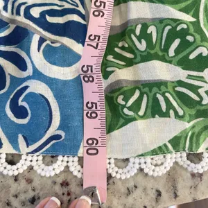 Farm Rio Blue Valeria Maxi Dress Women Large Multi Tropical Boho Tiered Lace thumbnail 12