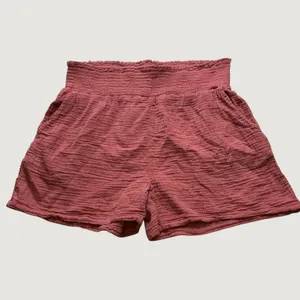 Wonderly Womens Rose Pink 100% Cotton Smocked Gauze High Rise Shorts Size L thumbnail 2