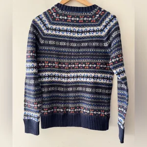 American Eagle Men’s Fair‎ Isle Blue Pattern Sweater Rabbit Hair Cotton Blend thumbnail 3