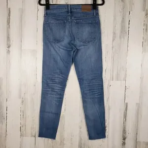 Madewell Distressed Blue Denim 9" High Rise Skinny Jeans Women's Size 28 thumbnail 11