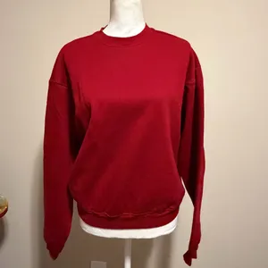 NWT SKIMS SOLD OUT RARE women cotton fleece classic Crewneck sz medium in brick thumbnail 3