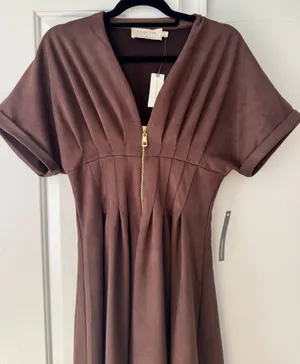 Anthropologie The Tobie Faux Suede Maxi Shirt Dress by Exquise, Size XS thumbnail 8