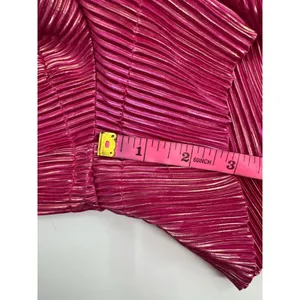 Queen‎ of Sparkles swing shorts pink iridescent metallic pleat sz S thumbnail 4