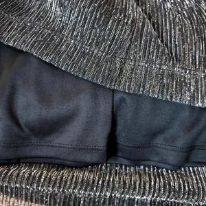Nine West Black Silver Metallic Lined Sleeveless Party Shift Dress Size Large thumbnail 12