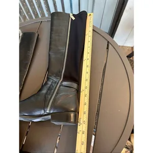 Michael Kors Hamilton Riding Boots Black /Silver Logo Size 6.5 M thumbnail 11