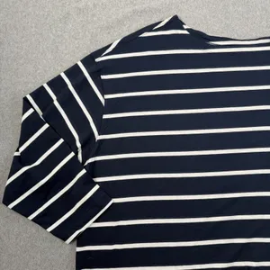 Old Navy Women's 3X Plus Size Navy Blue White Stripe 3/4 Sleeve Boat Neck Top thumbnail 3