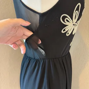 Marineblu Black Maxi Dress with White Embroidery Medium thumbnail 6