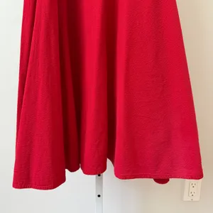 Uniqlo U Cotton Relaxed Coastal Minimalist Seersucker Midi Cami Dress Red M thumbnail 3