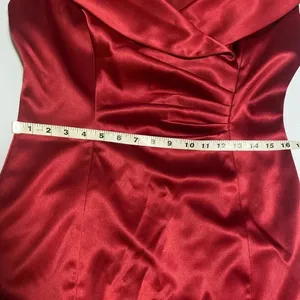 Eliza J Women's Burgundy Shawl‎ Collar Pleated Midi Sheath Party Dress Size 10 thumbnail 8