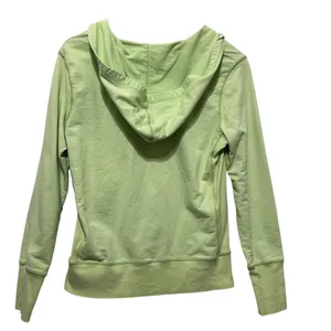 Polo Jeans Womens Y2K Hoodie‎ M Green V Neck Kangaroo Pocket Casual Streetwear thumbnail 2