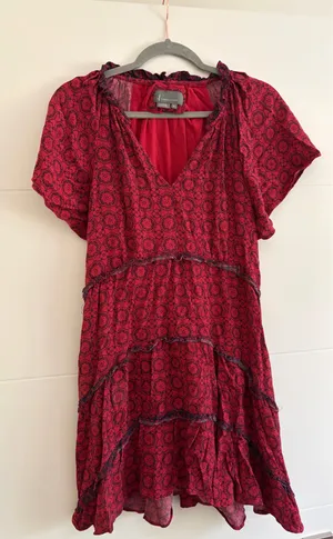 Anthropologie Red & Black Mini Dresd thumbnail 1