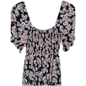 Abercrombie & Fitch Womens Floral Smocked Puff Sleeve Tiered Midi Dress Sz Small thumbnail 8