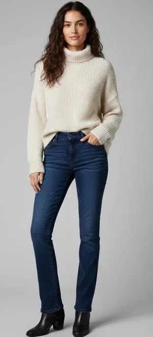 Express Women's Dark Wash Slim Bootcut Jeans - Distressed- Size 6 thumbnail 1
