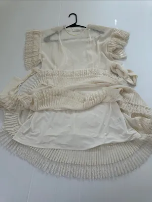 Zimmermann Espionage Pleat Frill Mini Dress Cream Ecru, US 8 Zimmermann size 2 thumbnail 8