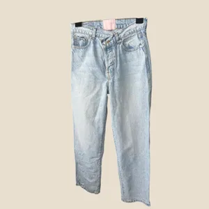 Revice Denim Venus Asymmetrical Crossover High Rise Straight Leg Jeans 27 Light thumbnail 7