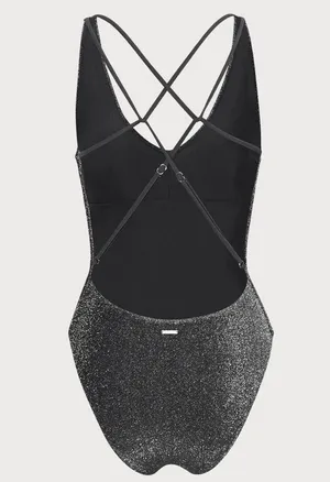 Berlook Black Lurex Cross Back One-Piece Swimsuit thumbnail 6