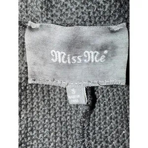 Miss Me Jacket Womens Small Black Gray Mixed Moto Asymmetric Zip Stretch Sweater thumbnail 5