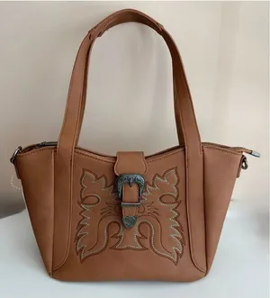 Wrangler nwt Brown Shoulder Bag with Western Buckle Detail approx 13.5 x 17 thumbnail 1