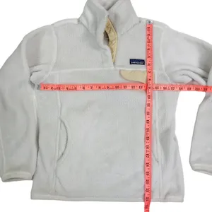 PATAGONIA Polartec Fleece Snap-T Pullover Women XS Cream Gorpcore Outdoor Casual thumbnail 6