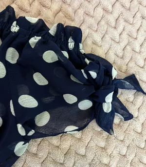 cute navy & white polka dot sheer top 💙🤍 Blue thumbnail 2