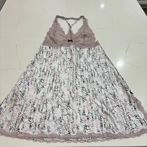 Victoria's Secret Lace Trim Chemise - Pink and Black size M thumbnail 1