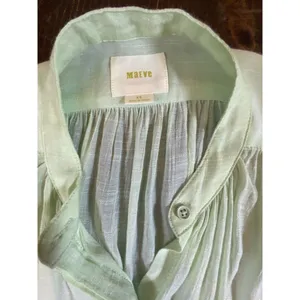 Anthropologie Maeve Brynna Light Green Button up Blouse Dolman Sleeve Women's XS thumbnail 3