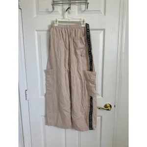 Savage X Fenty‎ Beige Cargo Pants Size S Elastic Waist Logo Tape Casual Lounge thumbnail 6