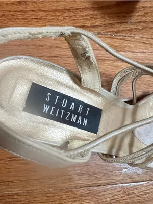 Stuart Weitzman Neutral Strappy Block Heel Square Toe Sandals thumbnail 8