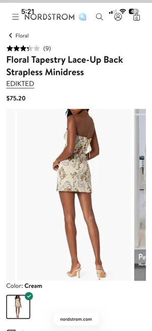 Edikted Floral Tapestry Mini Dress Lace-Up thumbnail 2
