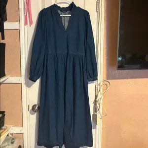 Whistles Blue Maxi Dress Denim Rina Trapeze size 6 thumbnail 4