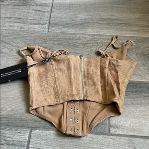 White Fox Boutique Tan Corset Top thumbnail 3
