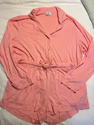 Cosabella Bella Long Sleeve Top & Boxer Pajama Set in Pink thumbnail 1