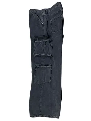 OLD NAVY Mid Rise Baggy Wide Leg Jeans 2 Black Wash EUC thumbnail 8