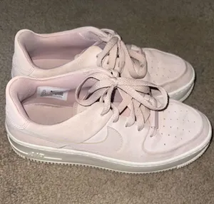 Nike Pink Suede Air Force 1s thumbnail 4