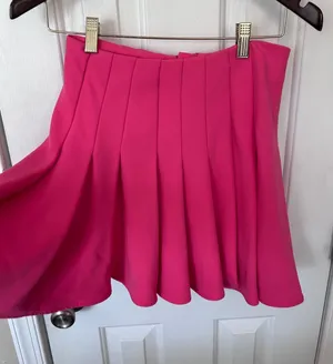 H&M pleated mini skirt bubblegum pink size 4 flair Y2K stylish thumbnail 1