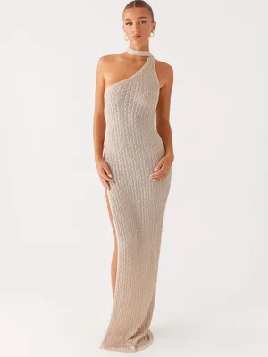 NWT Peppermayo Carryn Knit Maxi Dress S/M Beige Euro Summer Resort It Girl Beach thumbnail 5