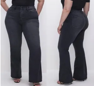 Good American Always Fits Good Legs Flare Jeans Plus Size 28-32 Faded Black NEW thumbnail 2