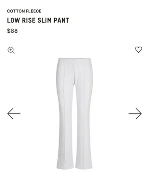 SKIMS Cotton Fleece Low Rise Slim Pant thumbnail 3