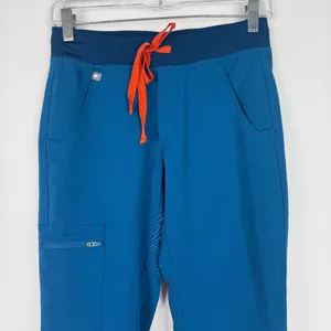 FIGS Zamora Jogger Scrub Pants Teal Blue Orange Size XXS EUC thumbnail 2