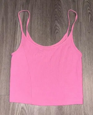 Urban Outfitters Pink Ribbed Tank Top thumbnail 1