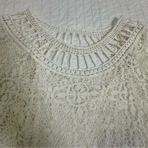 Free People Holy Mountain Mini Floral Crochet Dress Ivory Cottagecore Coquette thumbnail 12