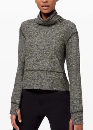 Lululemon Heathered Black Gray Ready to Rulu‎ Fleece Pullover Women's size 8 thumbnail 1
