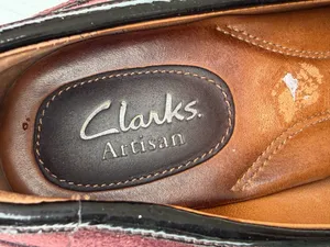 Clarks Burgundy Suede Pumps Women’s Mid Heel Classic Comfort Dress Shoes thumbnail 3