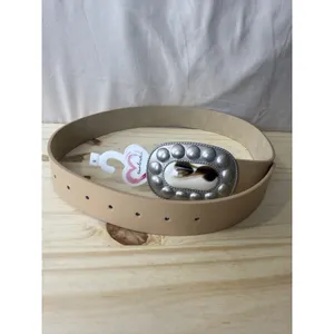 NWT True Love Western Tan Belt Silver Buckle Boho Cowboy Women’s Size S thumbnail 4