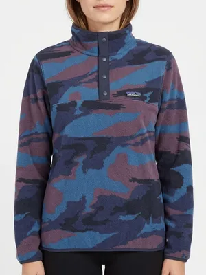 Patagonia Micro D Snap-T Fleece Women L Kansas Sky Dolomite Blue Camo thumbnail 1