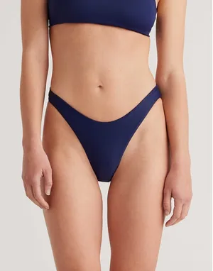 Quince Italian High Leg Bikini Bottom Deep Navy‎ NEW Womens XS thumbnail 1