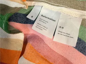 Reformation Multicolor Stripe Tie-Shoulder Cami in Olive, Pink & Cream thumbnail 5