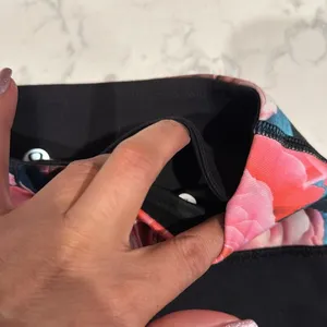 Lululemon Booty Short pink black floral sweat wicking breathable size 2 athletic thumbnail 4