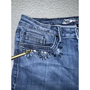 Seven7 Jeans Women 12‎ Mid Rise Skinny Studded Dark Wash Denim Pants Y2K Boho thumbnail 8